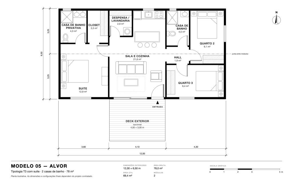 Planta ilustrativa do modelo Alvor