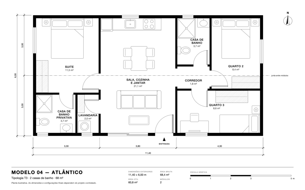 Planta ilustrativa do modelo Atlântico